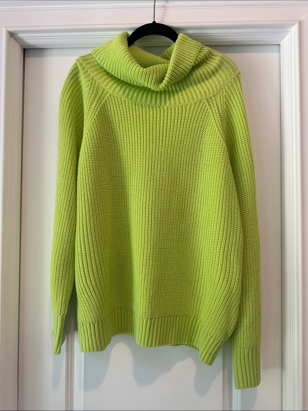 Lime Green Turtleneck Open Back Sweater